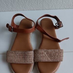 Brown Woven Strap Sandals